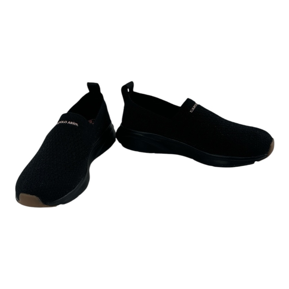 Black Polo Assn Slip-On Sneakers loafers flats with cushioned insole 8W